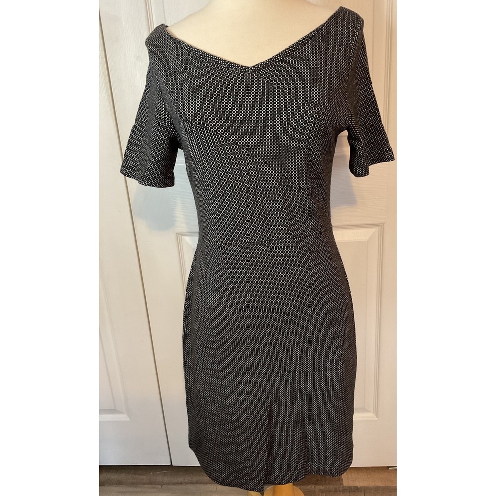 Banana Republic Black and White Plaid Above Knee Dress Size 6